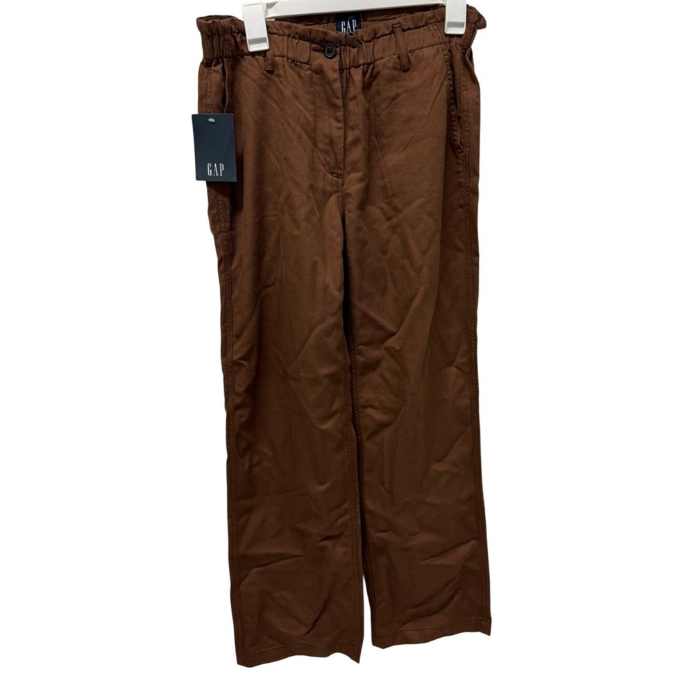 GAP New Women's size Small Brown Straight-Leg Chinos pants with stretch waist